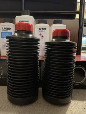 Ap Adr1l 2 X Collapsible 1 Litre Bottles For Film Developing Chemicals Concertina