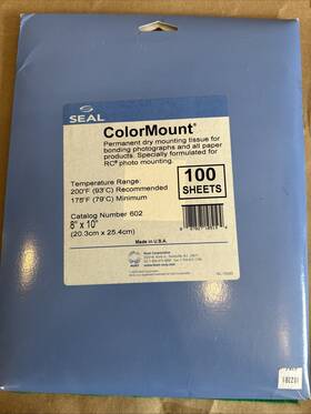 Bienfang 087827105194 Seal Colormount Permanent Dry Mounting Tissue 602 8 Inch X10 Open Package