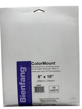 H602 Bienfang Colormount Permanent Dry Mounting Tissue 8 Inch X10 Open Box