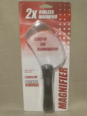 Rm-77 Carson 2x Lighted Rimfree Rimless Magnifier With Soft Pouch