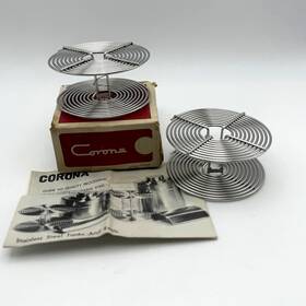 Corona Ss35r 2 Vtg Stainless Steel 35mm Film Reel 36 Exp Dark Room Japan - Unused