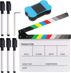 G-1237 Glarks 8pcs 10x12inch Colorful Acrylic Film Directors Clapboard White Clear