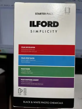 1178858 Ilford Simplicity Starter Pack For Black And White 35mm/120mm Film Development