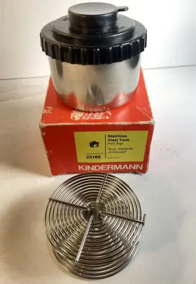 23166 Kindermann Stainless Steel 35mm Film Developing Tank - 1 Reel Germany 10 Oz