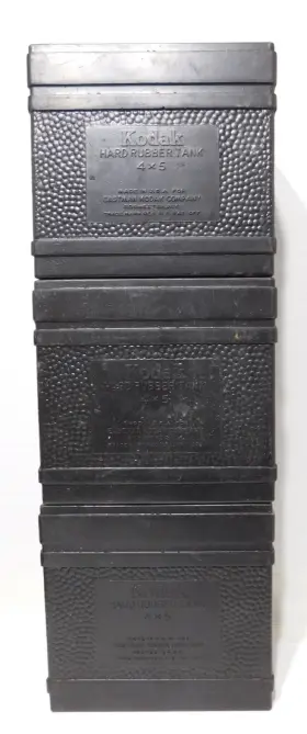 36936 Kodak 3 4x5 Hard Rubber Developing Tanks No Lids