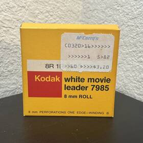 Kodak 8r-1r-3810-eib White Leader Regular 8mm Film 7985 50ft 8r-1r-3810 163-5002 Partially Used