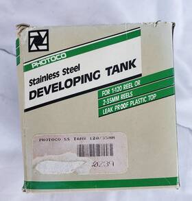 Photoco 015975157239 Stainless Steel Developing Tanks For 1-120 Reel Or 2-35mm Reels