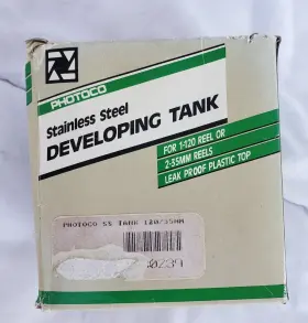 Photoco 015975157239 Stainless Steel Developing Tanks For 1-120 Reel Or 2-35mm Reels