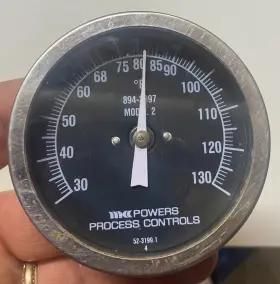 894-3897 Powers Process Water Temp Gauge By Control Darkroom Sink