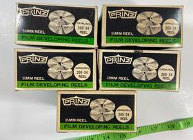 Prinz 260-34 Five 35mm Film Developing Reels In Original Box Stainless Steel