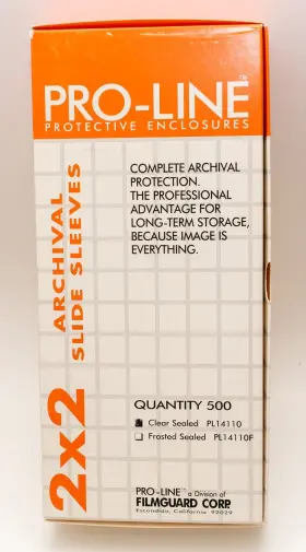 Pl14110 Pro-line Filmguard Archival Slide Sleeves 2x2 Clear Lot Of 480 Open Box