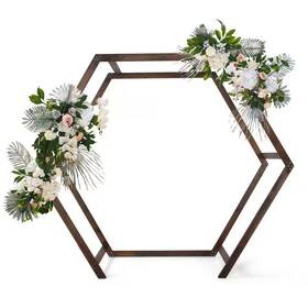 Vingli 313116020085 Height Inch 86.5 X 100 W In Wooden Double Layer Hexagonal Garden Arbor We