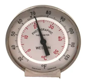 278890d Weston Dual Scale Photographic Thermometer 3 Inch Diameter X 6.5 Long