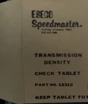 Eseco Speedmaster Reflection Check Plaque Densitometer Calibration Used. Price: $45.00.