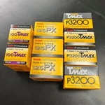 Lot Of B&w Kodak Rolls 100 Tmax, P3200 125PX Kept Frozen Exp '89-'04 New. Price: $120.00.
