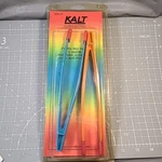 New Vintage Kalt Plastic Print Tongs 2 Pack Nib Nos. Price: $8.99.