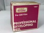Beseler Stainless Steel 220 Film Developing Reel, New Original Box. Price: $15.00.