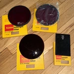 Vintage Kodak Safelight Filter Lot 6B 1A Amber Darkroom Photography Glass Open. Price: $85.00.