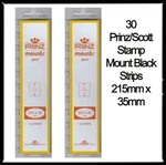 30 Prinz/scott Stamp Mounts Archival Quality Black Strips 215MM X 35MM Packs New. Price: $24.80.