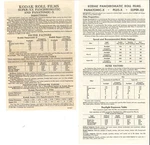 Vintage Lot Instruction Sheets Kodak Panchromatic Roll Film 24005 Settings. Price: $14.50.